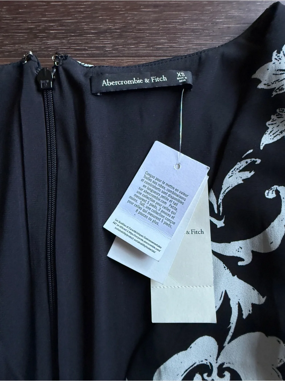 NWT Abercrombie & Fitch Black and White Floral Maxi Dress
